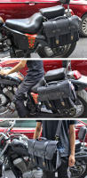 Bolsa Lateral De Motocicleta Negra Y Marrón Gran Capacidad Para Hombres Bolsa De Hombro Y Briefcase Motocross Material De Cuero Y Lona - details 11