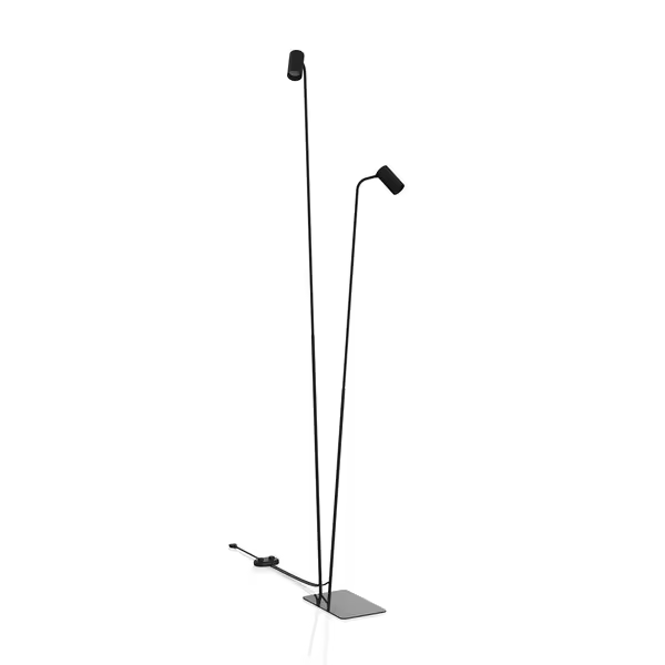 Nowodvorski Lámpara de Pie MONO II 120 cm 2xGU10 | Black 7708 – Iluminación moderna para su interior - 1