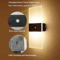 Lámpara De Pared LED Recargable Por USB Con Sensor De Toque O Movimiento PIR Luz Nocturna Magnética Para Interior Decorativa Para Lado De Cama - details 2