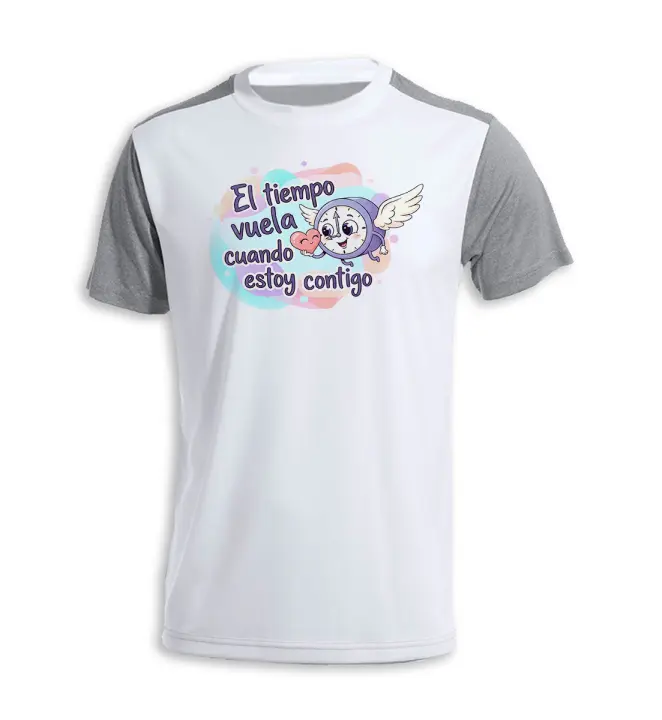 MERCHANDMANIA CAMISETA bicolor frase bonita contigo amor san valentin aniversario enamor san valentin aniversarioados novios tshirt - 1