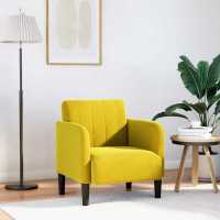 vidaXL Sillón con reposabrazos Terciopelo 54 cm en color Gris claro/Amarillo/Negro y más - details 1