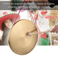 Gong De Mano 22/30cm En Latón Para Cifra De Ópera Con Martillo Redondo De Juguete Instrumento De Percusión - details 1