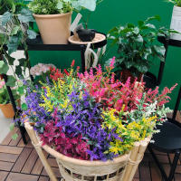 12PCS Plantas Artificiales De Lavanda Para Boda Decoración De Vaso De Navidad Arbolito De Pino Exterior Jardín Ventana Puerta - details 5