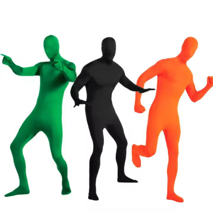 Traje De Zentai Negro Para Hombres Y Mujeres Traje De Cosplay Tight Skin Jumpsuit De Spandex Para Halloween Y Carnaval - 1