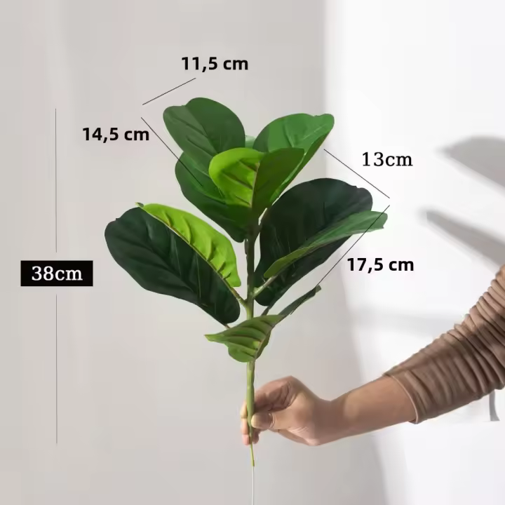 Planta Artificial De Banyan 38cm Con 9 Hojas Forks Para Decoración De Jardín Y Exteriores Small Desk Plants Para El Hogar - 1