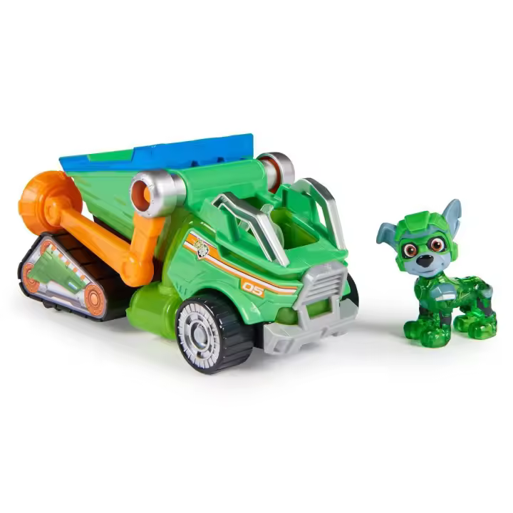 SPIN MASTER - PATRULLA CANINA - Figura Rocky y Camión de Reciclaje con Luces y Sonidos de La Superpelícula - 6067508 - Juguetes Niños 3 Años+ - Regalo Niño 3 Años + - 1