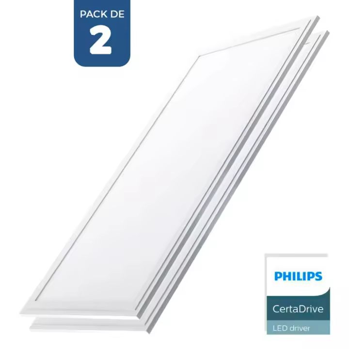 Barcelona LED Pack de 2 paneles LED slim 120X30 cm -  Driver Philips - 44W - UGR19 - 1