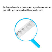 DESEOS Cuchillo jamonero Family | Alveolado | Acero inoxidable | Mango ergonómico | 38cm - details 2