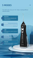 Rinser Oral Recargable IPX7 Impermeable Con 5 Modos Jetable De Agua Dental Fregador De Dientes Potente Y Continuo - details 6