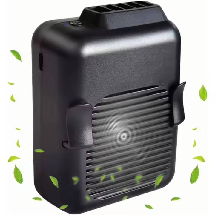 Ventilador con clip para la cintura, 6000 mAh, portátil, recargable, ventilador de refrigeración, ventilador personal manos libres, ventilador portátil - 1