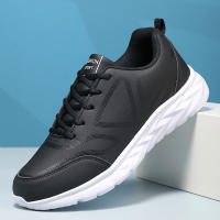 Zapatos De Correr Para Hombre Invierno Ligeros Confortables Antideslizantes Impermeables De Cuero Artificial Y Malla Suela De Goma - details 1