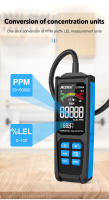 Detector De Gas Combustible CGD05A PPM LEL VA Pantalla De Color Analizador De Gas Recargable Medidor De Fugas De Gas Natural Triple Alarma - details 8