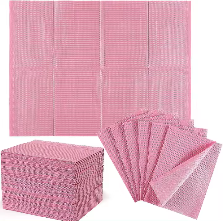 20pcs Puntas De Uñas Impermeables Rosa Papel De Toalla Para Mesa De Manicura Desechable Plegable Para Práctica Y Salon - 1