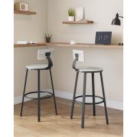 Juego de 2 taburetes altos de cocina con respaldo, estilo industrial, estructura de acero, asiento de 73 cm, fácil montaje, varios colores disponibles - details 2