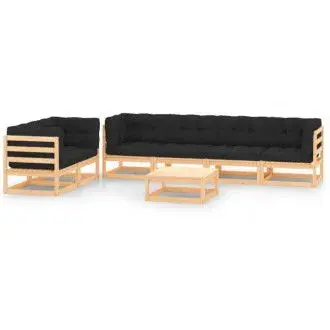 VIDAXL 3083920 set de muebles para exterior de 7 piezas con cojines color gris antracita vida xl - 1