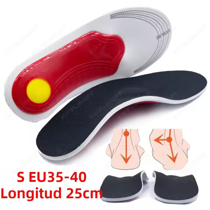 Almohadillas De Apoyo De Arco Alto Ortótico Para Zapatos De Trabajo Suporte De Arco 3D Para Pies Planos Adecuado Para Hombres Y Mujeres Almohadillas De Gel Anti-Dolor Y Absorbente De Sudor - 1