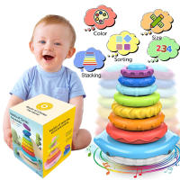 Juguete De Baño Montessori Delfín Arcoíris Con Campana Para Bebés Juego De Pila Flotante De Aprendizaje Temprano Regalo De Cumpleaños O Navidad Para Niños - details 3