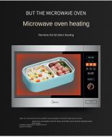 Caja De Almuerzo De Acero Inoxidable 304 Para Adultos Y Niños Escuela Oficina 1/2 Capas Microwaviable Portátil Contenedores De Alimentos Con Cuadrícula Bento - details 9