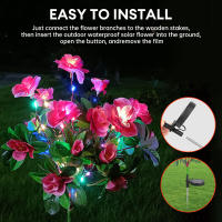 Lámpara Solar LED De Flores Azalea Para Jardín Decorativa Luz De Paisaje Orquídea Rosa Para Jardín Camino Venta Individual - details 5