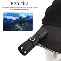 Linterna Portátil Recargable Zoom White Beam Luz Larga Distancia Tipo-C USB Mini Torcha Para Exteriores Y Hogar Material De Aluminio Lámpara LED Blanco Ajustable 450 Luminosidad - details 3