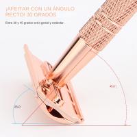 Afeitadora De Seguridad Doble Cuchilla Reutilizable Para Mujeres Y Hombres Con 10 Hojas De Afeitar Metal DE Afeitadora Para Barba Y Cuerpo - details 3