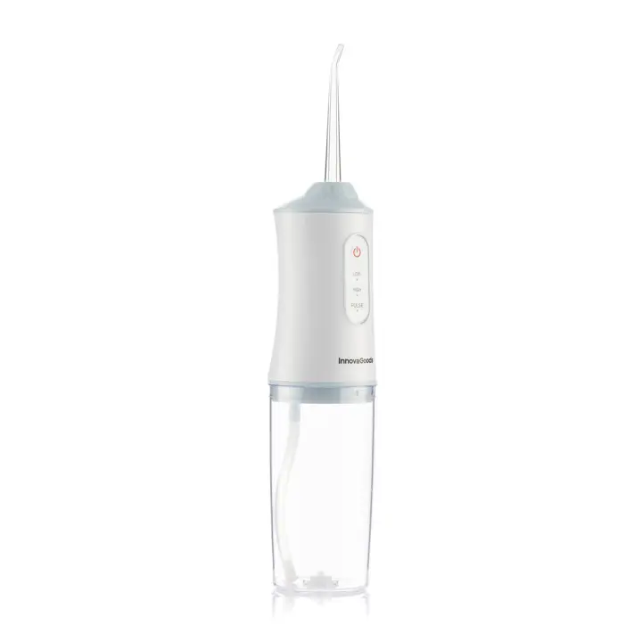 InnovaGoods® Irrigador dental eléctrico Denter, limpia los dientes y las encías de forma eficaz y precisa, 4 cabezales, diseño compacto, portátil, impermeable y ligero, ideal para el hogar y el viaje - 1