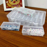 Juego De Cajas De Almacenamiento Rectangular De Plástico Transparente Y Portátil Con Tapa Abatible Para Manualidades Multifuncionales - details 2