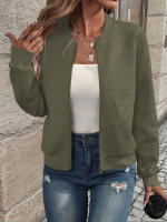 Chaqueta De Cierre De Cremallera De Color Sólido Para Mujer Estilo Casual Y Moda Durable Y Lujosa Para Otoño E Invierno - details 23