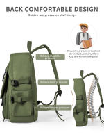 Mochila De Hombro Para Niños Y Niñas En Nylon Color Sólido Mochila Escolar Coreana Deportiva Y De Viaje Para Adolescentes Y Adultos Con Capa De Computadora - details 5