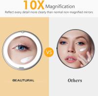 Espejo de maquillaje con aumento de 10x con iluminación, rotación de 360 ° y lechón Fuerte, iluminación LED portátil - details 0