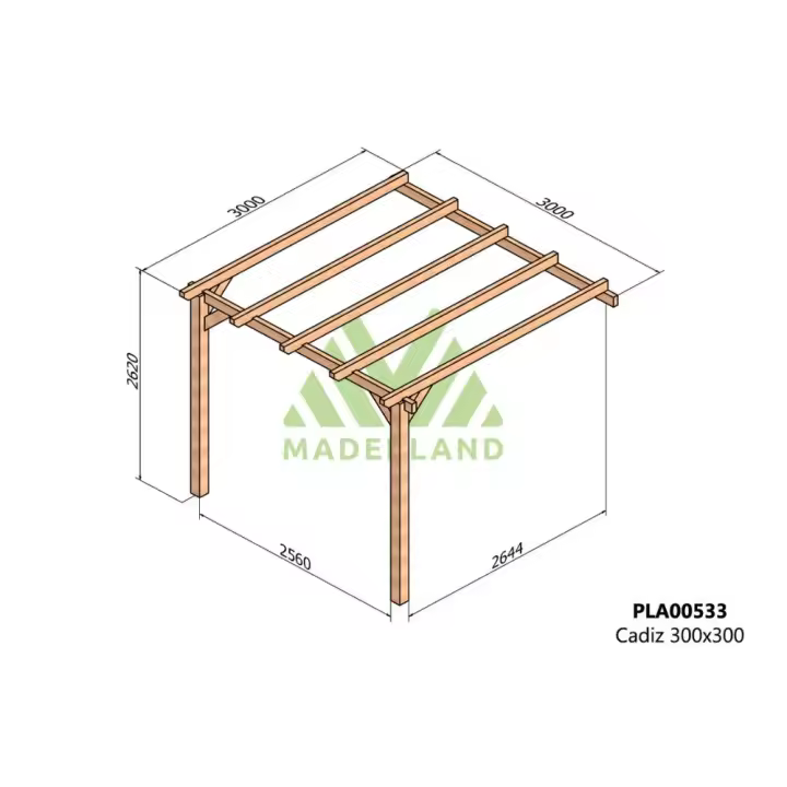 Pérgola de Madera Laminada Adosada  - CÁDIZ - 1