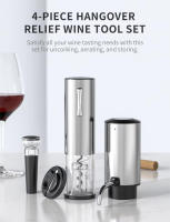 Abreventanas De Vino Eléctrico 3 En 1 Recargable Automático Con Aerador Y Dispensador Set De Herramientas De Bar TYPE-C - details 0
