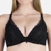 Sujetador push up y braguita de encaje conjunto de lencería color negro ajustable, sensual y cómodo, ropa interior de mujer Le Côté Chic - details 0