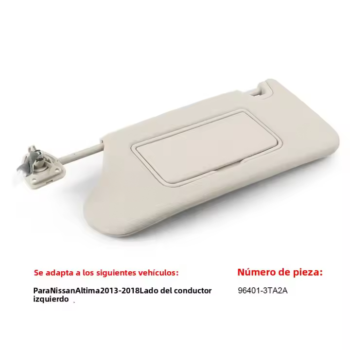 Visera Solar Beige Para Nissan Altima 2013-2018 Lado Conductor Y Pasajero Con Espejo Y Luz Interiores 96400/96401-3TA2A - 1