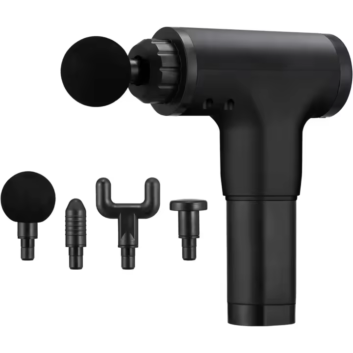 Pistola de Masaje Eléctrica, Masajeador de Tejido Profundo Recargable with 4 Cabezales de Masaje para el Alivio del Dolor Corporal y Masaje Deportivo - 1