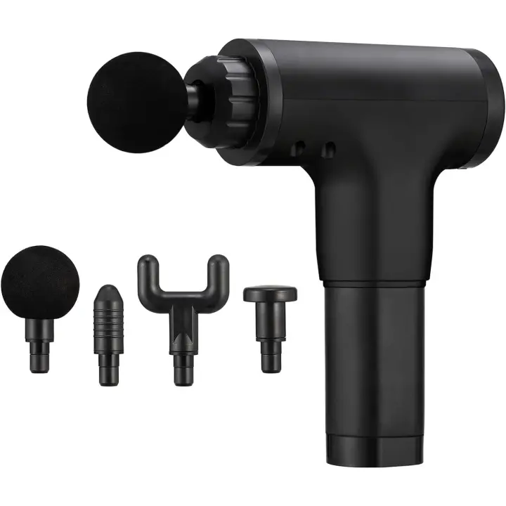 Pistola de Masaje Eléctrica, Masajeador de Tejido Profundo Recargable with 4 Cabezales de Masaje para el Alivio del Dolor Corporal y Masaje Deportivo - 1