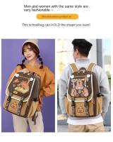 Mochila Grande Capacidad Para Escuela Kapybara Explosiva Estilo Preppy Con Dibujos Animados Para Estudiantes De Secundaria Material De Poliéster Con Forro Trenzado Cierre De Cremallera - details 8