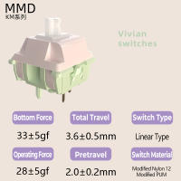 Interruptores MMD Vivian Switch V2 RGB SMD Lineales Para Teclado Mecánico MX Stem 5pin Lubrificados En Fábrica UPE Nylon 28g 35g 43g 53g - details 18