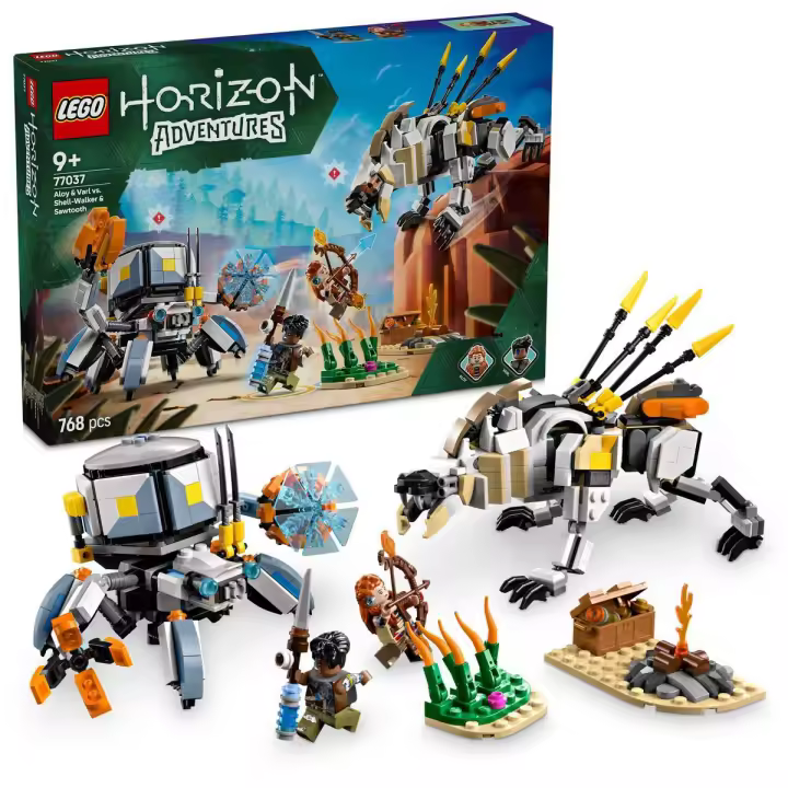 LEGO 77037 Horizon Adventures Aloy y Varl vs. Cangrejo y Dientes Serrados, Juguete con Robots y Monstruos del Videojuego, Minifiguras con Arco y Armas, Regalo Gamer para Niños y Niñas de 9 Años o Más - 1