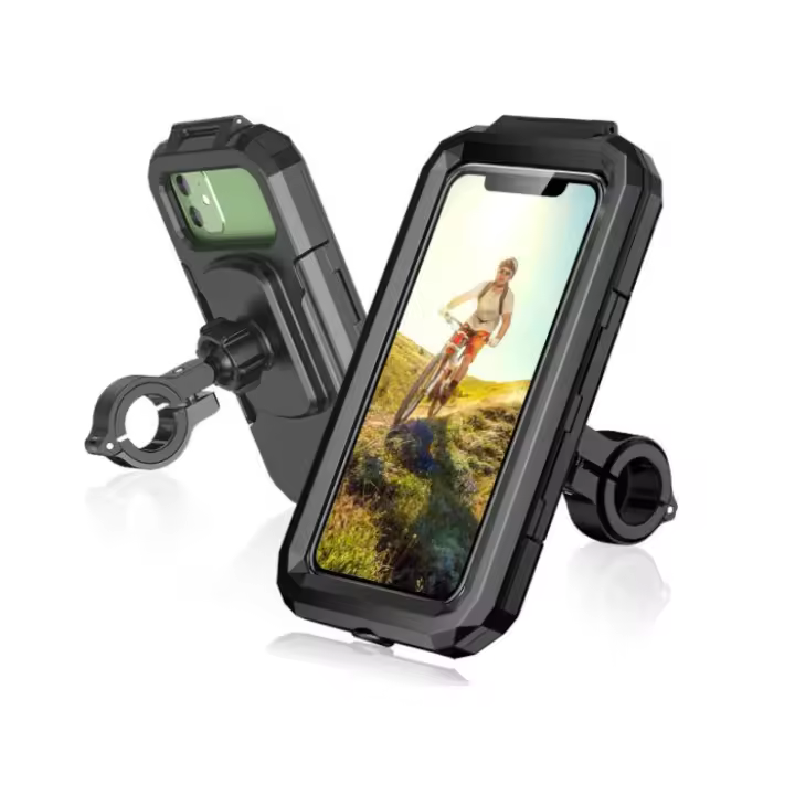 IPSDI Soporte Movil Moto Impermeable 360°Rotación Universal Soporte Movil Bicicleta con Pantalla Táctil Sensible Anti Vibración Soporte Telefono Bicicleta Montaña para 5.5-7" Móvil - 1