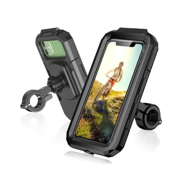 IPSDI Soporte Movil Moto Impermeable 360°Rotación Universal Soporte Movil Bicicleta con Pantalla Táctil Sensible Anti Vibración Soporte Telefono Bicicleta Montaña para 5.5-7" Móvil - 1