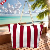 MEJORADA TOTE BAG de Rayas Bicolor – Bolso de Playa Grande con Asas de Cuerda, Capacidad Extra, 6 Colores Disponibles - details 6