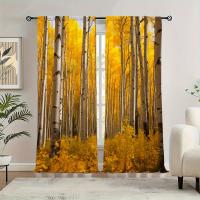 2pcs Cortina De Ventana Con Estampado De Arce Amarillo Para Decoración Del Hogar Tratamiento De Ventana Para Dormitorio Oficina Cocina Sala De Estar Y Estudio - details 7