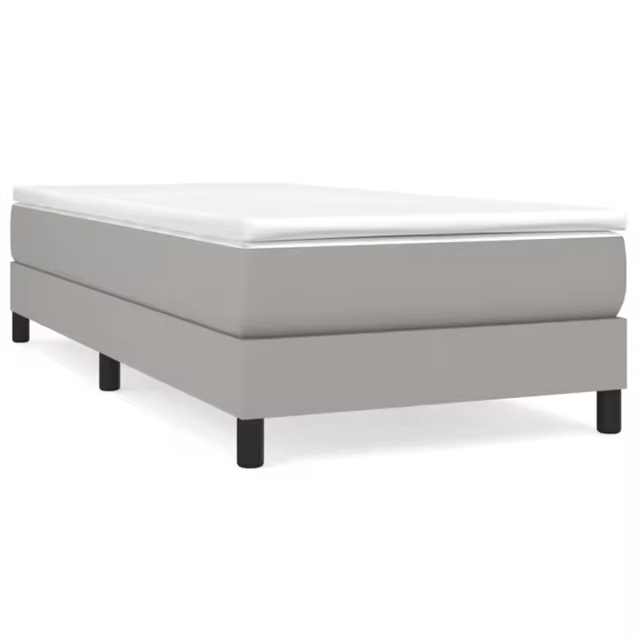 vidaXL Estructura de cama con somier tela gris claro 90x190 cm - 1