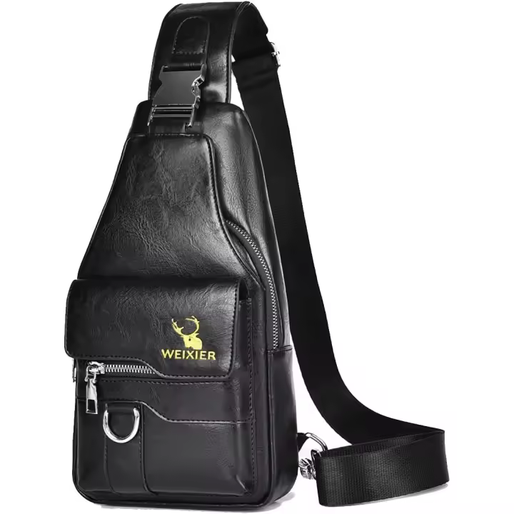Bolso bandolera para hombre, bandolera de piel sintética, impermeable, para hombre y mujer, mochila informal de viaje para senderismo y ciclismo. - 1