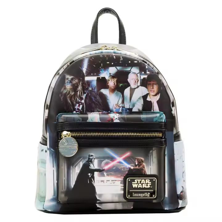 Mochila A New Hope Star Wars Loungefly 25cm. Mochila ergonómica con amplio espacio. Diseño resistente y versátil para llevar tus pertenencias con estilo. - 1