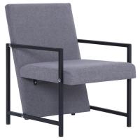 vidaXL Sillón de tela Gris claro, Gris oscuro, Sillon Dormitorio Sillon Comodos Silla Relax Sillón Sofá - details 0