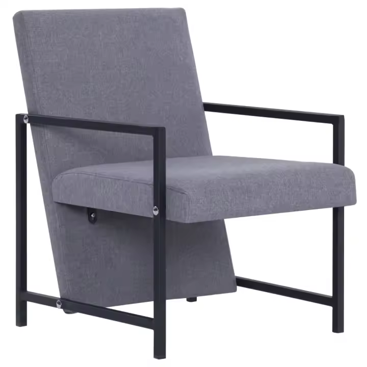 vidaXL Sillón de tela Gris claro, Gris oscuro, Sillon Dormitorio Sillon Comodos Silla Relax Sillón Sofá - 1