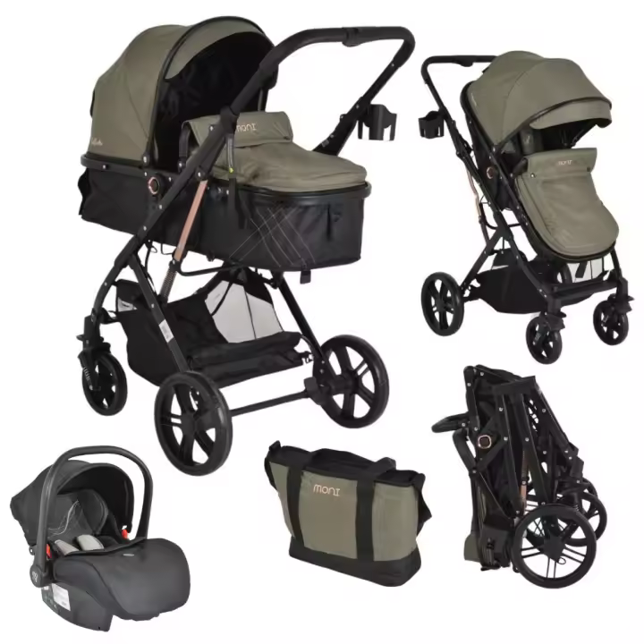 Carrito de bebé trío convertible RAFAELLO hasta 15 kg con silla de coche MULTI de Moni - 1