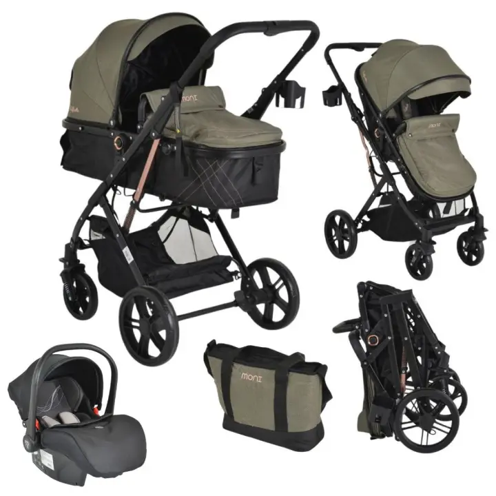 Carrito de bebé trío convertible RAFAELLO hasta 15 kg con silla de coche MULTI de Moni - 1